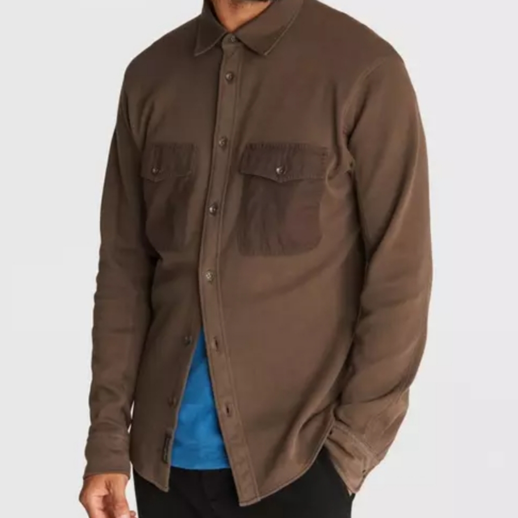 Rag & Bone Engineered Jack Cotton Shirt Brown Size Small